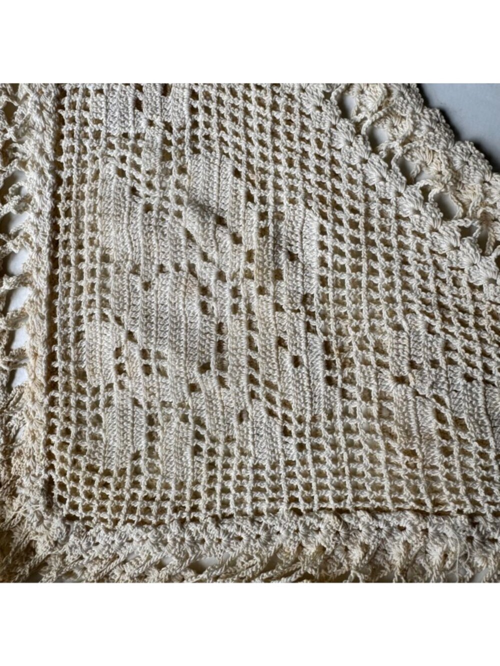 Antique Victorian Edwardian Handmade Womens Crocheted Camisole Lace Yoke Collar - Picture 6 of 14